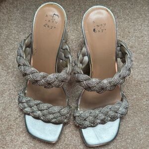 A New Day Metallic Braided Heels